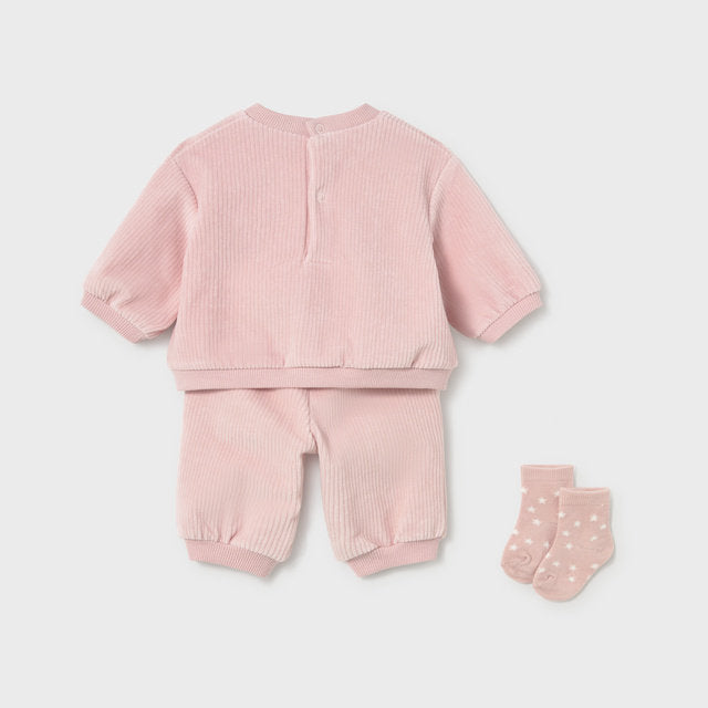Mayoral Kışlık Kız Bebek Eşofman Üçlü Set Pembe