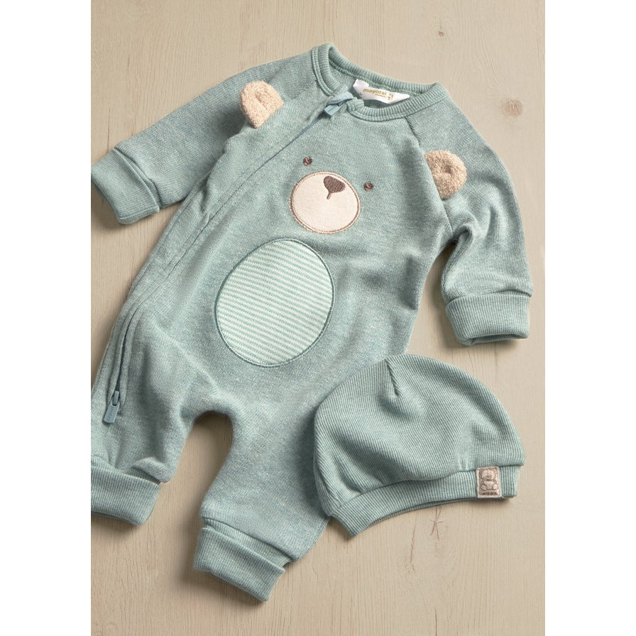 Mayoral Kışlık Erkek Bebek Tulum Şapka Set Yeşil