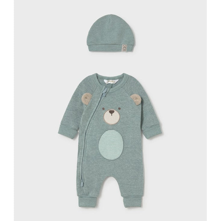 Mayoral Kışlık Erkek Bebek Tulum Şapka Set Yeşil