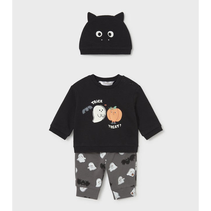 Mayoral Kışlık Bebek Sweatshirt Pantolon 3'lü Set Siyah