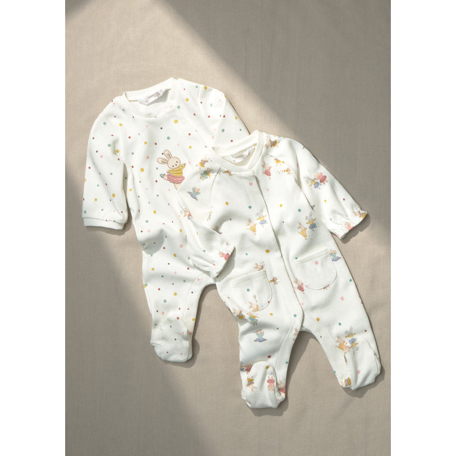 Mayoral Kışlık Kız Bebek Tulum 2'li Set Ekru