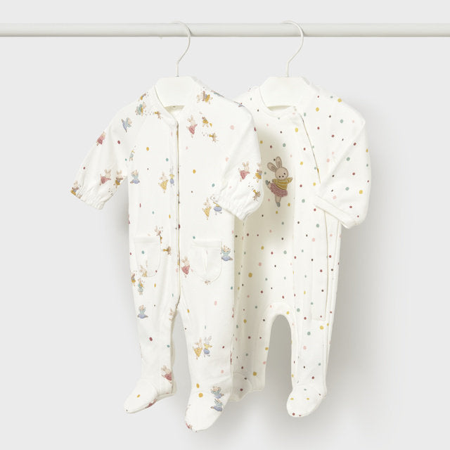 Mayoral Kışlık Kız Bebek Tulum 2'li Set Ekru