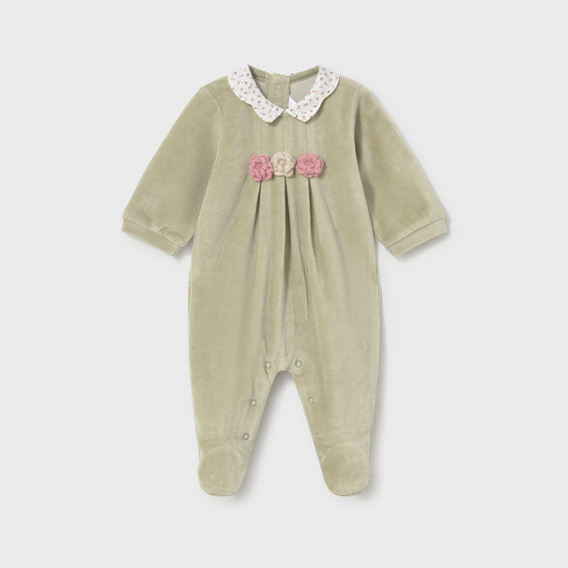 Mayoral Kışlık Kız Bebek Kadife Tulum 2'li Set Yeşil