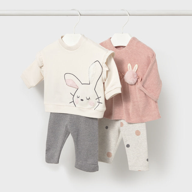Mayoral Kışlık Kız Bebek Bluz Tayt 4'lü Set Pembe