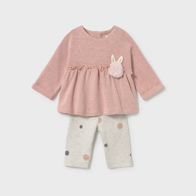 Mayoral Kışlık Kız Bebek Bluz Tayt 4'lü Set Pembe