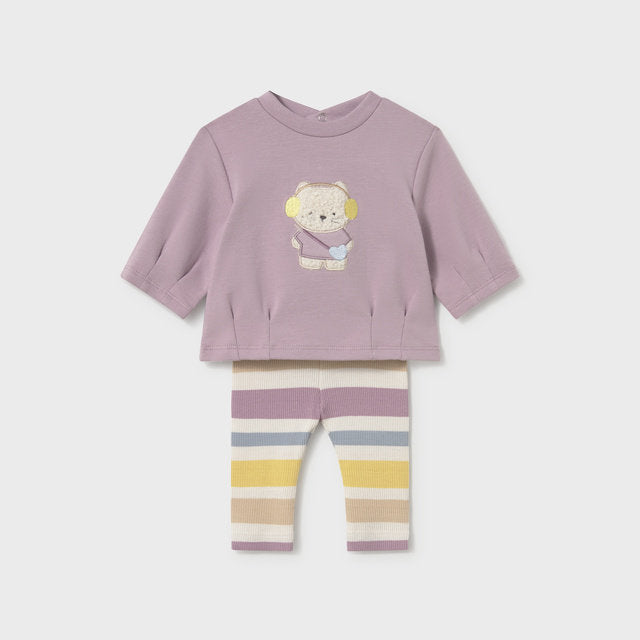 Mayoral Kışlık Kız Bebek Bluz Tayt 4'lü Set Mor
