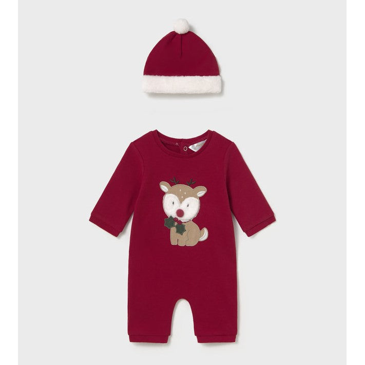 Mayoral Kışlık Bebek Tulum Şapka Set Kırmızı