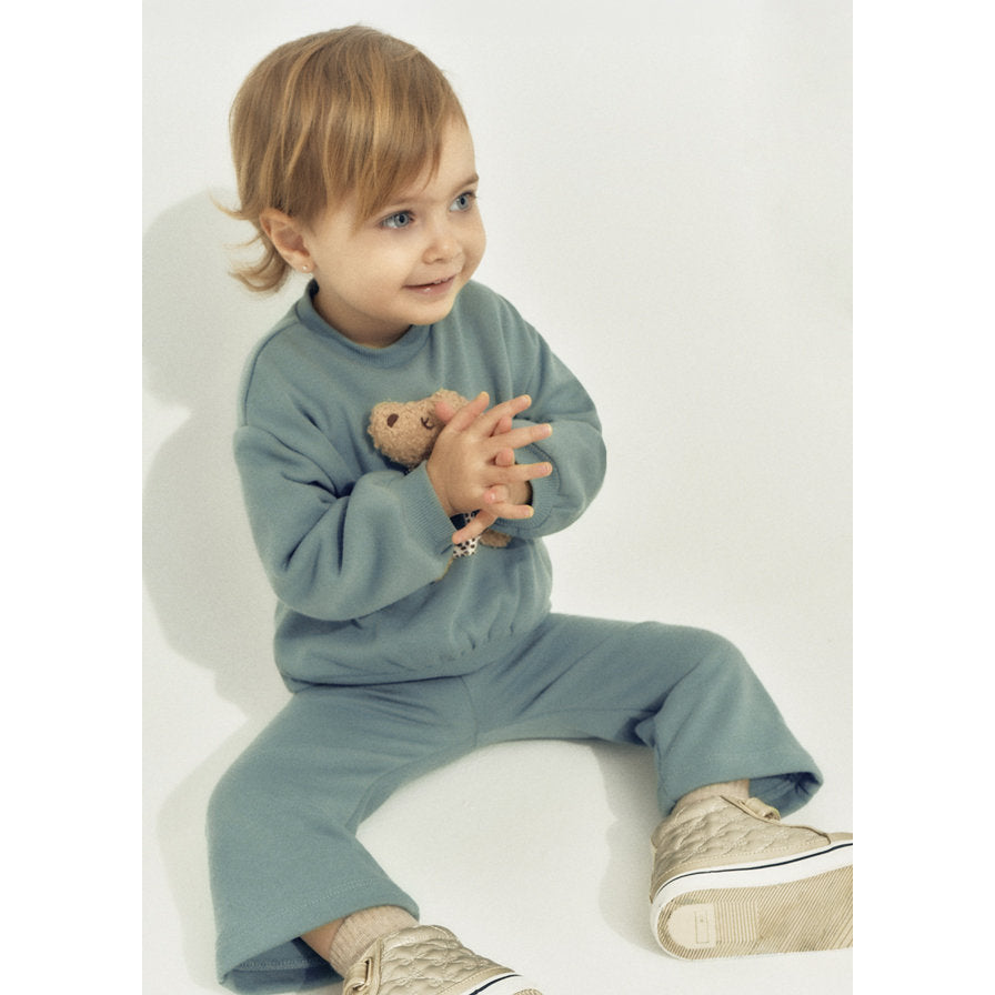 Mayoral Kışlık Kız Bebek Sweatshirt Eşofman Set Yeşil