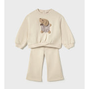 Mayoral Kışlık Kız Bebek Sweatshirt Eşofman Set Ekru