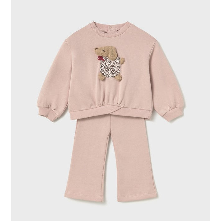 Mayoral Kışlık Kız Bebek Sweatshirt Eşofman Set Pembe