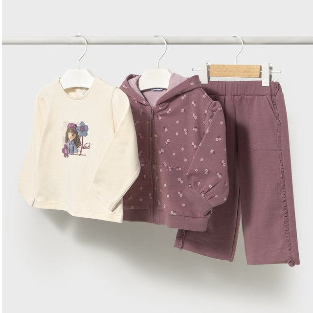 Mayoral Kışlık Kız Bebek Eşofman 3'lü Set Mor