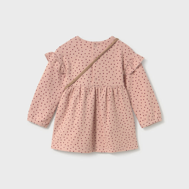 Mayoral Kışlık Kız Bebek Elbise Çanta Set Pembe