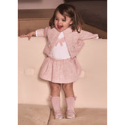 Mayoral Kışlık Kız Bebek Bluz Etek Ceket Set Pembe