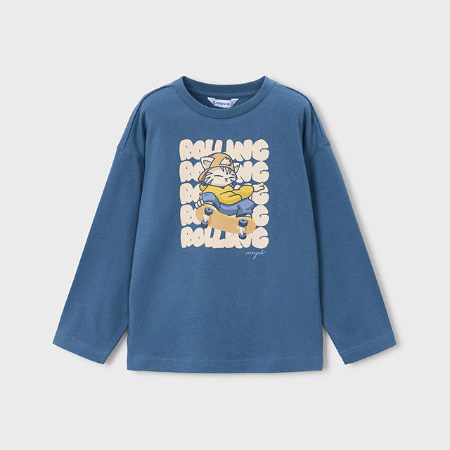 Mayoral Kışlık Erkek Uzun Kol T-shirt Mavi
