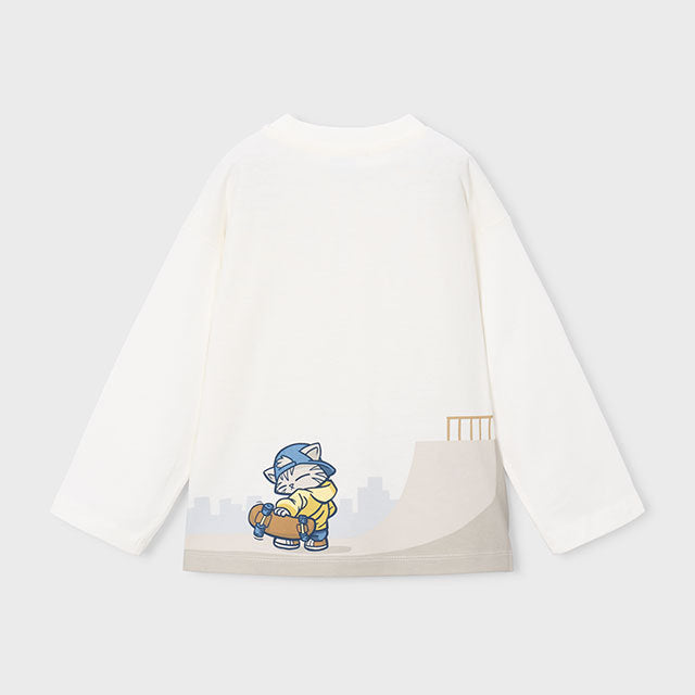 Mayoral Kışlık Erkek Uzun Kol T-shirt Ekru