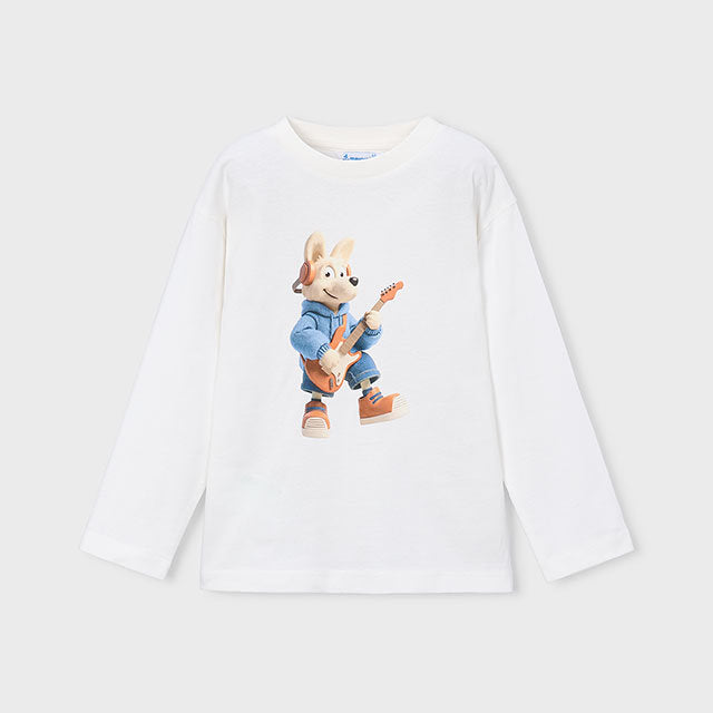 Mayoral Kışlık Erkek Uzun Kol T-shirt Ekru