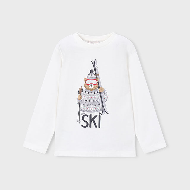Mayoral Kışlık Erkek Uzun Kol T-shirt Ekru