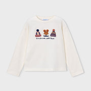 Mayoral Kışlık Kız Uzun Kol T-shirt Ekru