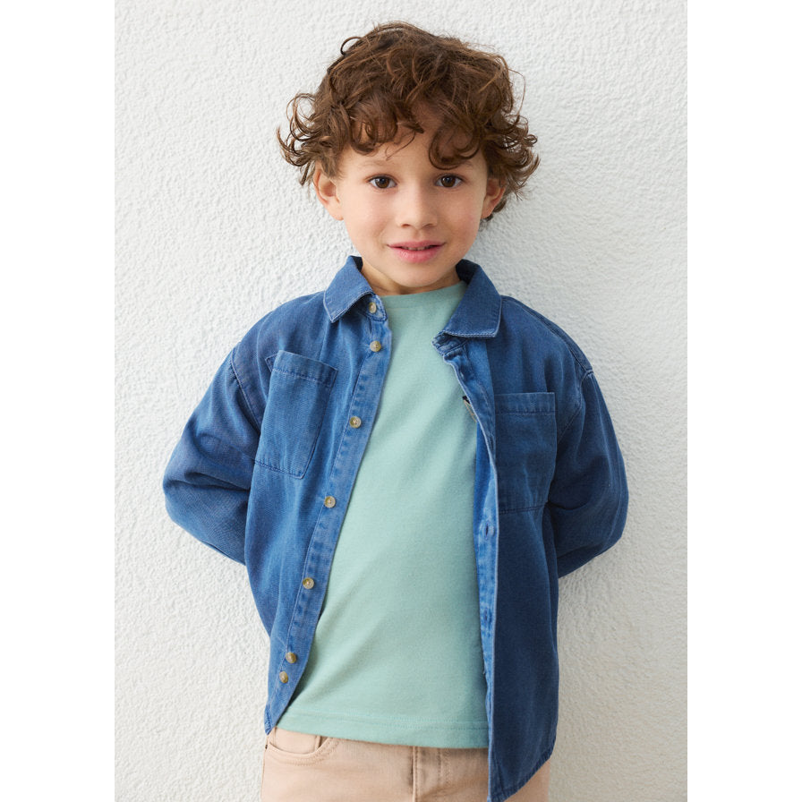 Mayoral Kışlık Erkek Denim Uzun Kol Gömlek Mavi