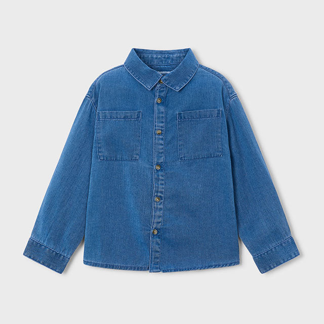 Mayoral Kışlık Erkek Denim Uzun Kol Gömlek Mavi