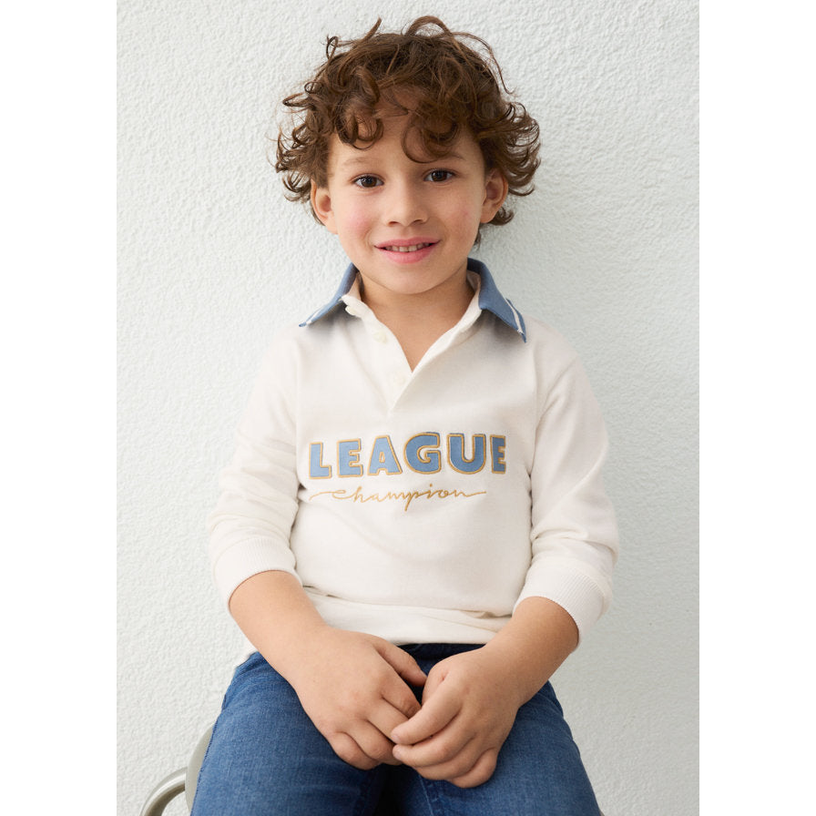 Mayoral Kışlık Erkek Uzun Kol Polo T-shirt Ekru