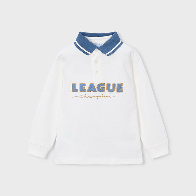 Mayoral Kışlık Erkek Uzun Kol Polo T-shirt Ekru