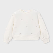 Mayoral Kışlık Kız Uzun Kol Sweatshirt Ekru