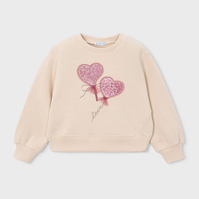 Mayoral Kışlık Kız Uzun Kol Sweatshirt Bej