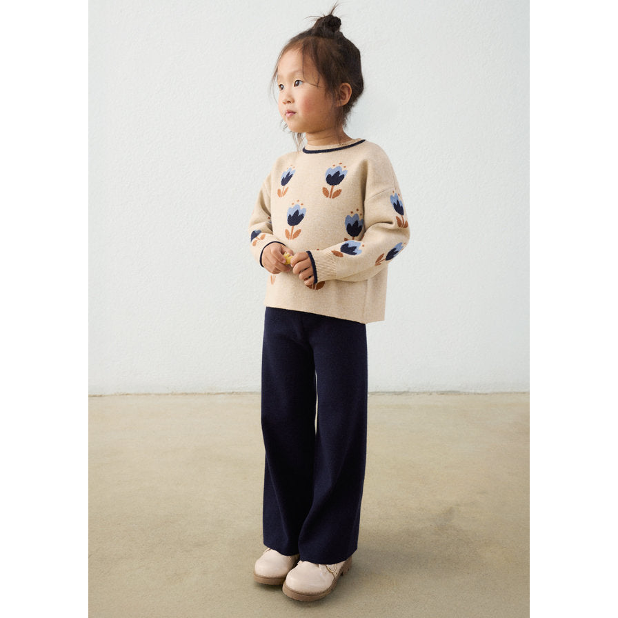 Mayoral Kışlık Kız Örme Sweatshirt Pantolon Set Ekru