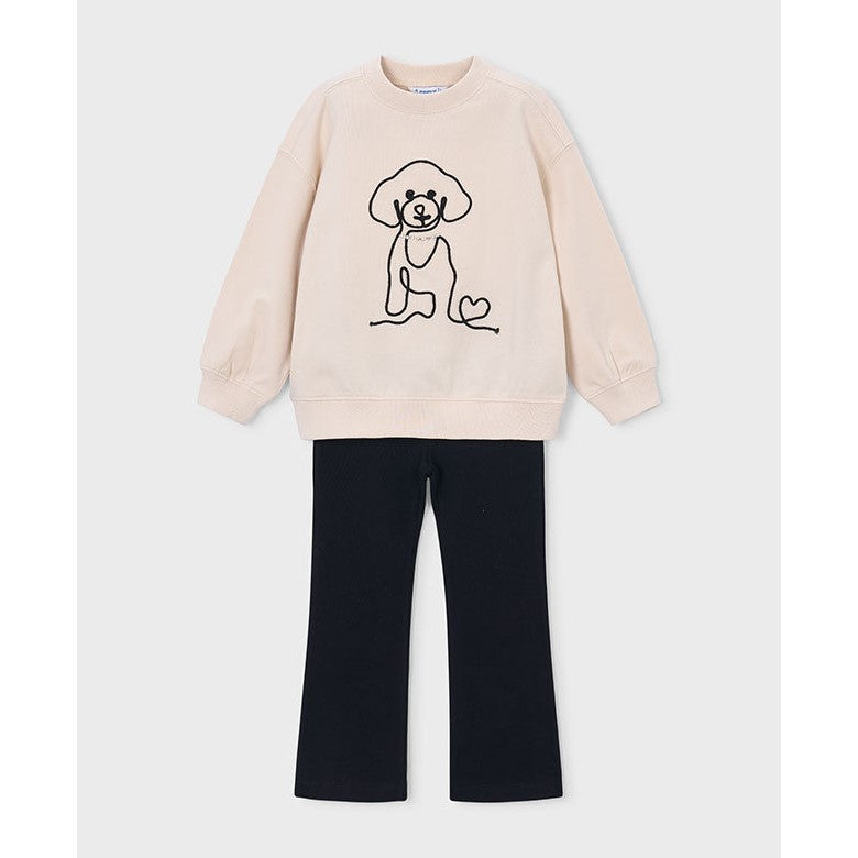Mayoral Kışlık Kız Sweatshirt Tayt Pantolon Set Siyah
