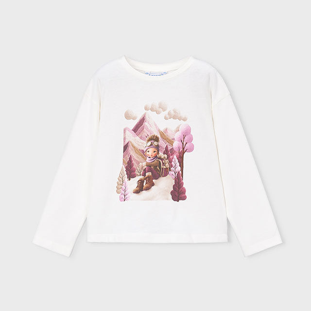 Mayoral Kışlık Kız Uzun Kol T-shirt Tayt 3'lü Set Mor