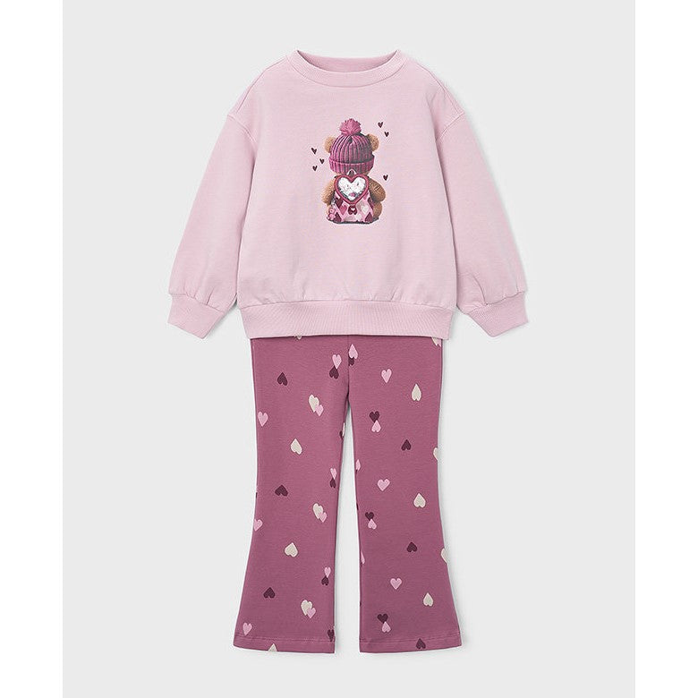 Mayoral Kışlık Kız Sweatshirt Tayt Pantolon Set Mor
