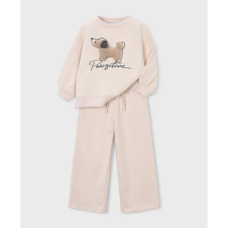 Mayoral Kışlık Kız Sweatshirt Eşofman Set Bej