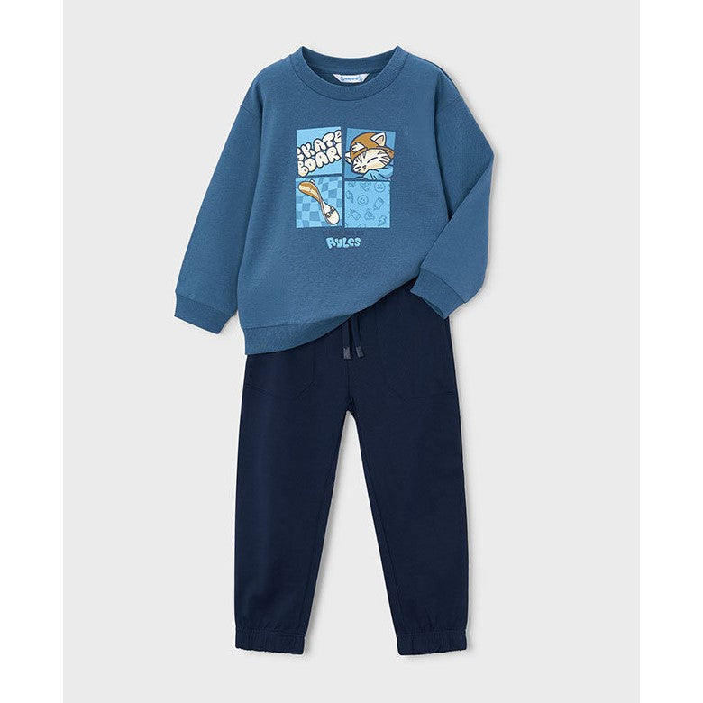 Mayoral Kışlık Erkek Sweatshirt Eşofman Set Mavi