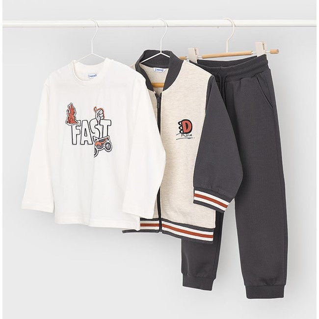 Mayoral Kışlık Erkek Sweatshirt Ceket Eşofman Üçlü Set Siyah