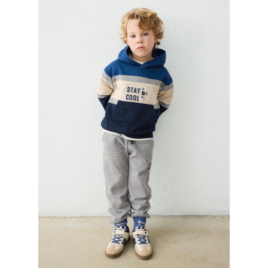 Mayoral Kışlık Erkek Kapşonlu Sweatshirt Eşofman Üçlü Set Lacivert