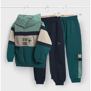 Mayoral Kışlık Erkek Kapşonlu Sweatshirt Eşofman Üçlü Set Yeşil