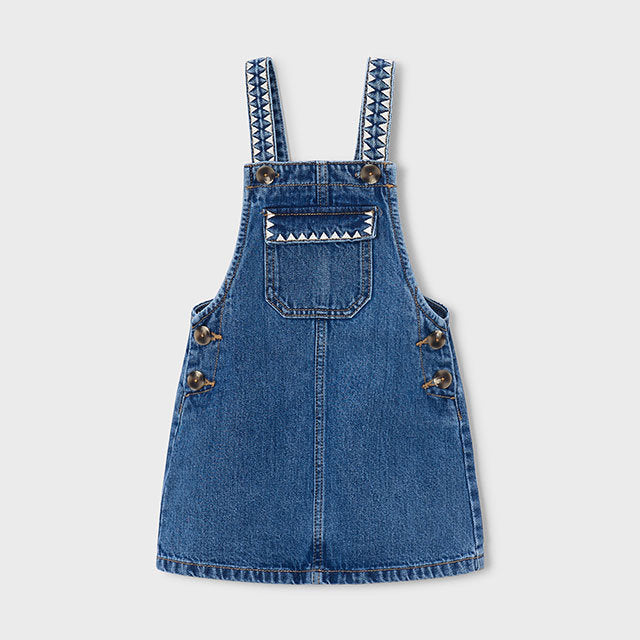 Mayoral Kışlık Kız Denim Salopet Elbise Mavi