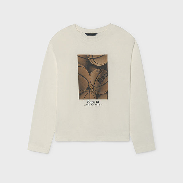 Mayoral Kışlık Erkek Uzun Kol T-shirt Ekru