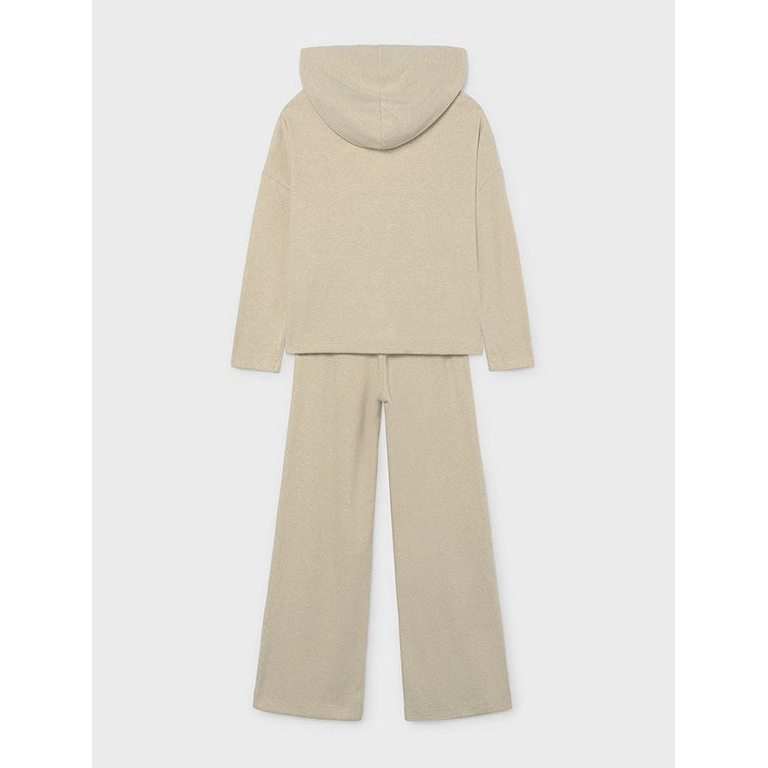 Mayoral Kışlık Kız Kapşonlu Sweatshirt Pantolon Set Bej