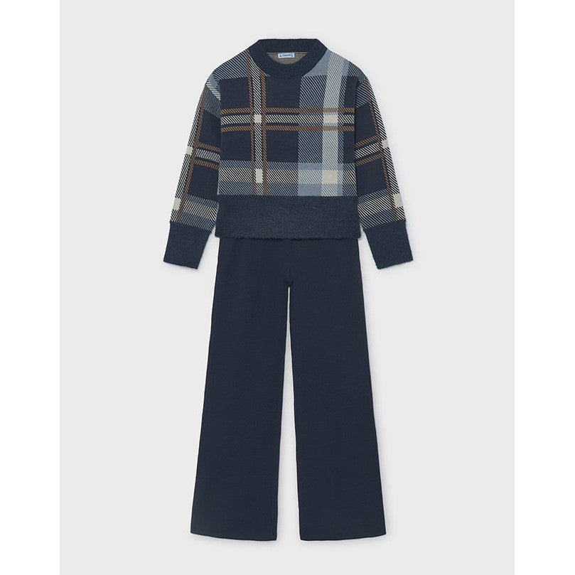 Mayoral Kışlık Kız Örme Sweatshirt Pantolon Set Lacivert
