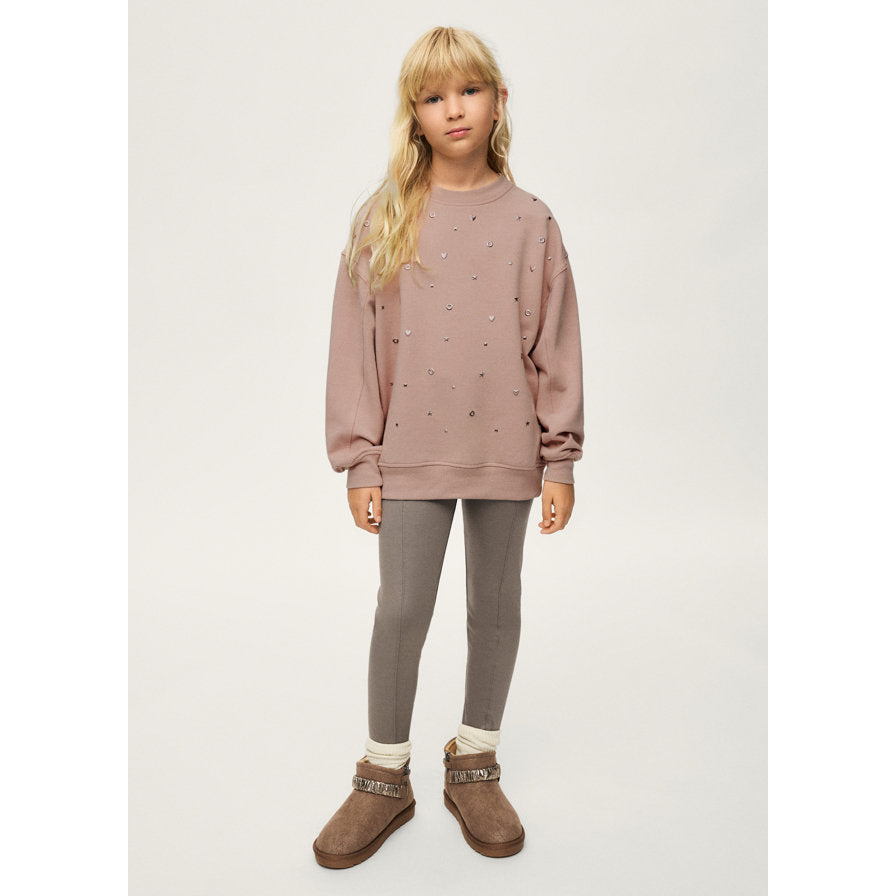 Mayoral Kışlık Kız Sweatshirt Tayt Pantolon Set Kahverengi