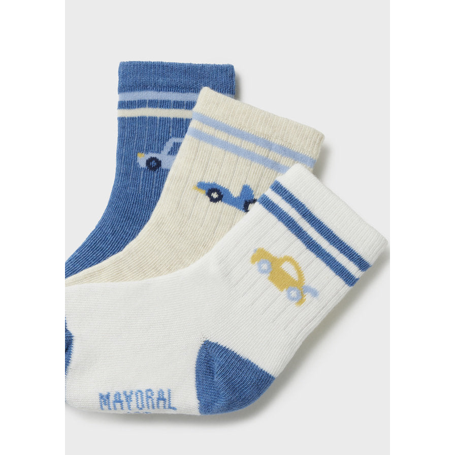 Mayoral Kışlık Erkek Bebek Çorap 3'lü Set Mavi