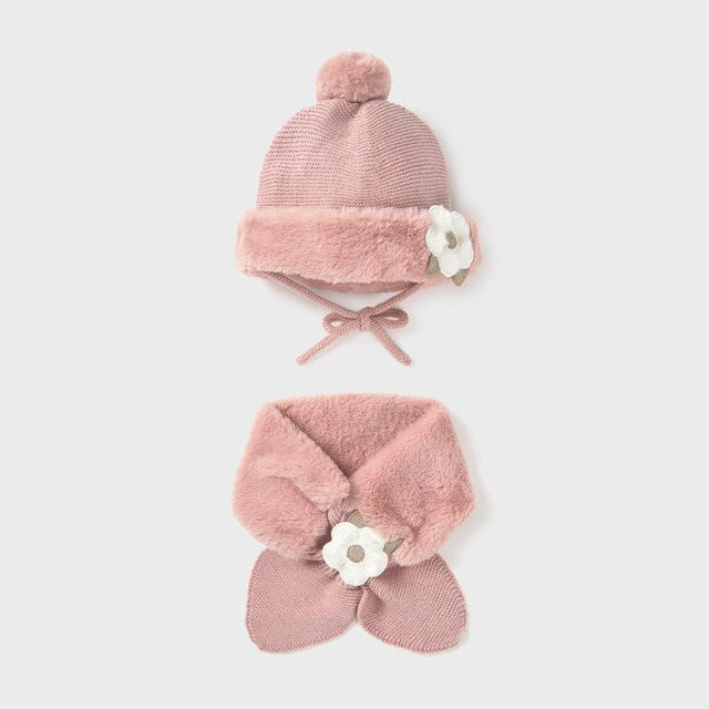 Mayoral Kışlık Kız Bebek Atkı Bere Set Pembe