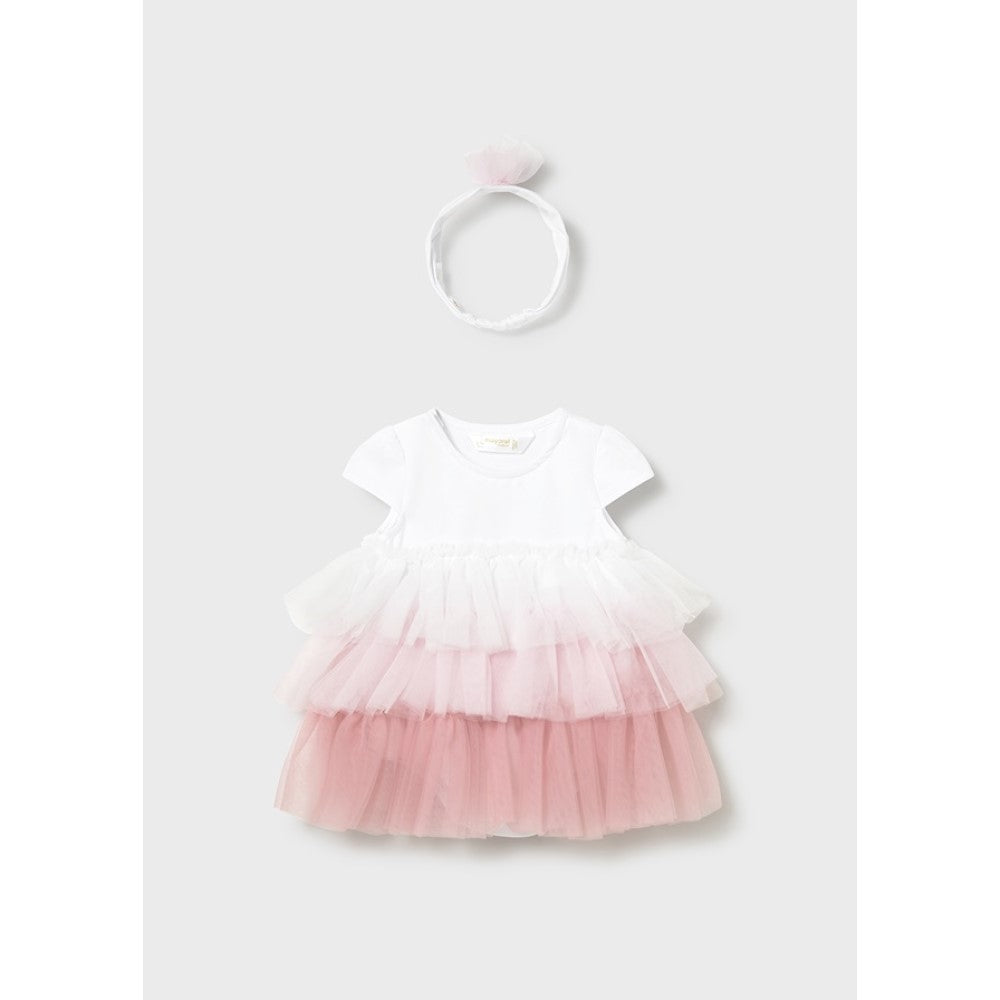 Mayoral Yazlık Kız Bebek Tül Elbise Body Pembe