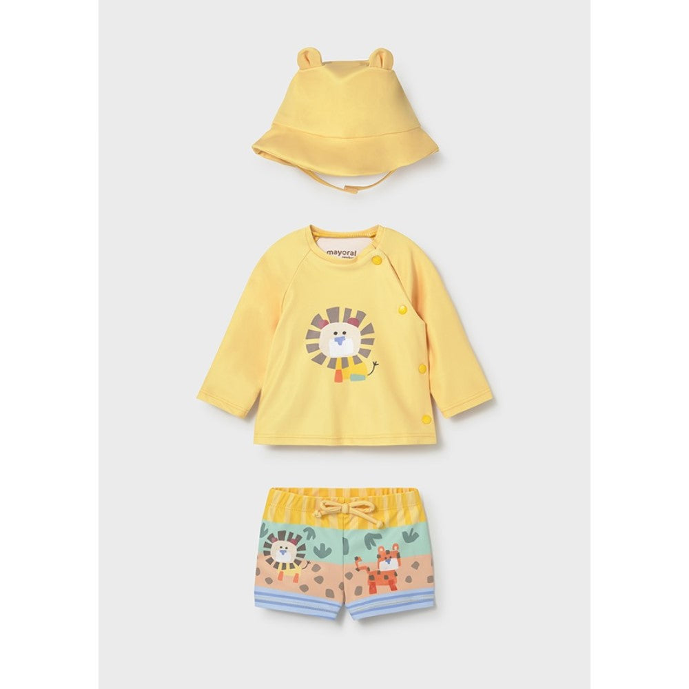 Mayoral Yazlık Erkek Bebek Bluz Mayo Şapka 3'lü Set Sarı