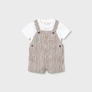 Mayoral Yazlık Erkek Bebek T-shirt Kısa Tulum Set Kahverengi