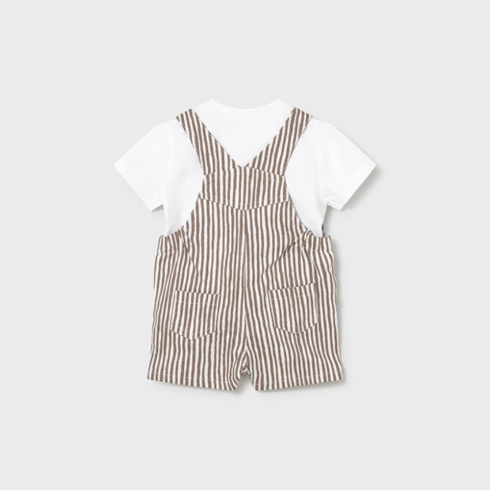 Mayoral Yazlık Erkek Bebek T-shirt Kısa Tulum Set Kahverengi