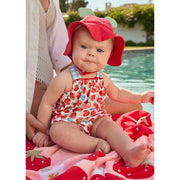 Mayoral Yazlık Kız Bebek Bluz Mayo Şapka 3'lü Set Kırmızı