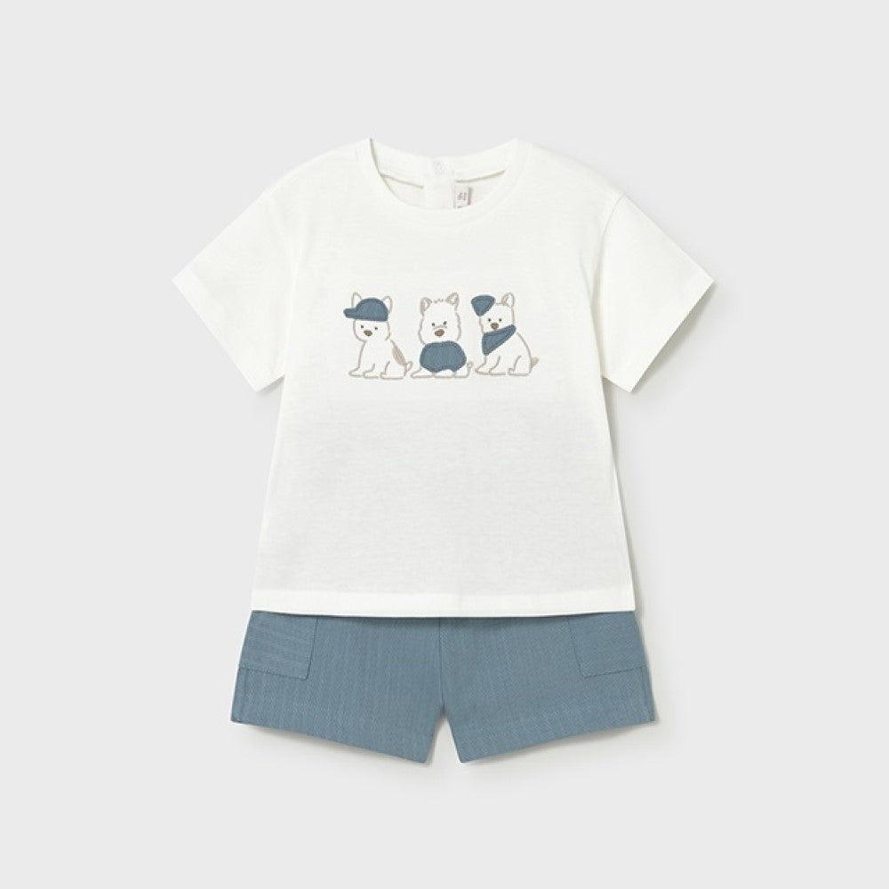 Mayoral Yazlık Erkek Bebek Kısa Kol T-shirt Şort Set Yeşil